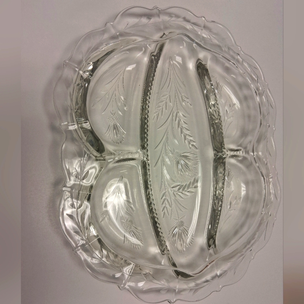 Elegant Clear Glass Divided Serving Tray